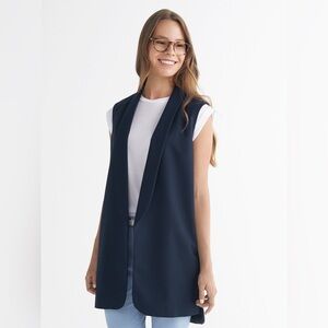 Trouve Navy Women's Swim Cover-Up Vest